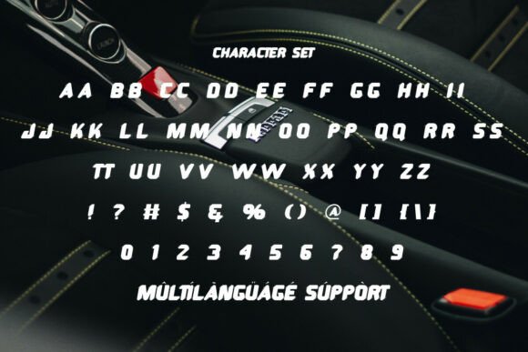 Engine Brake Font PNG with transparent background - Preview 3