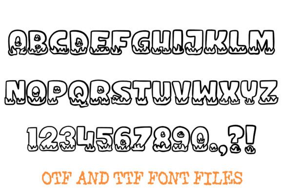 Flame Fire Cartoon Font - Preview 1