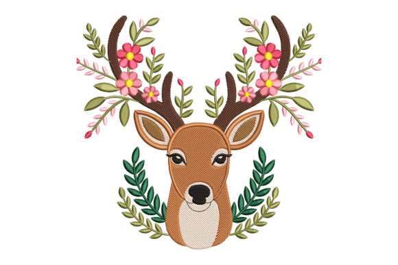 Floral Deer Head