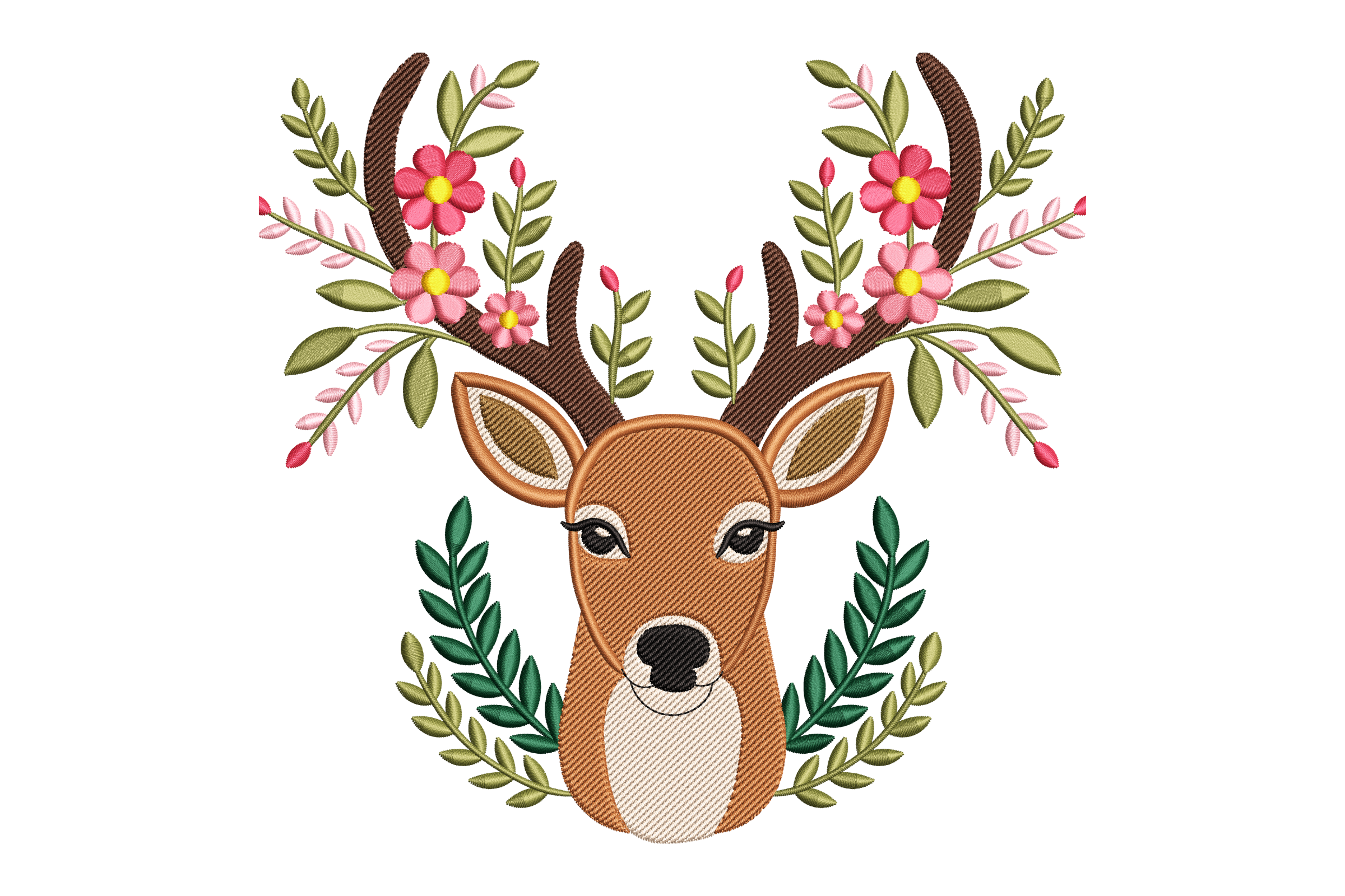Floral Deer Head