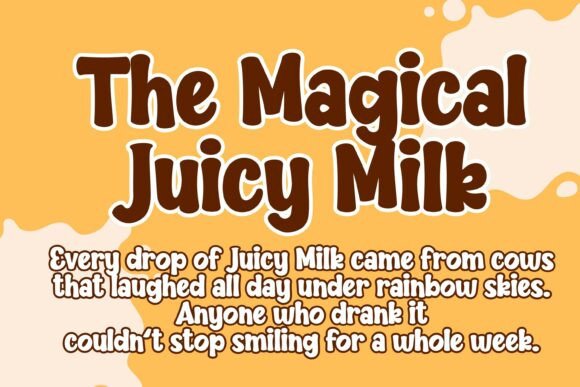 Juicy Milk Font PNG with transparent background - Preview 1