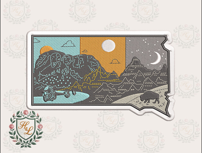 Layers of South Dakota Embroidery Files