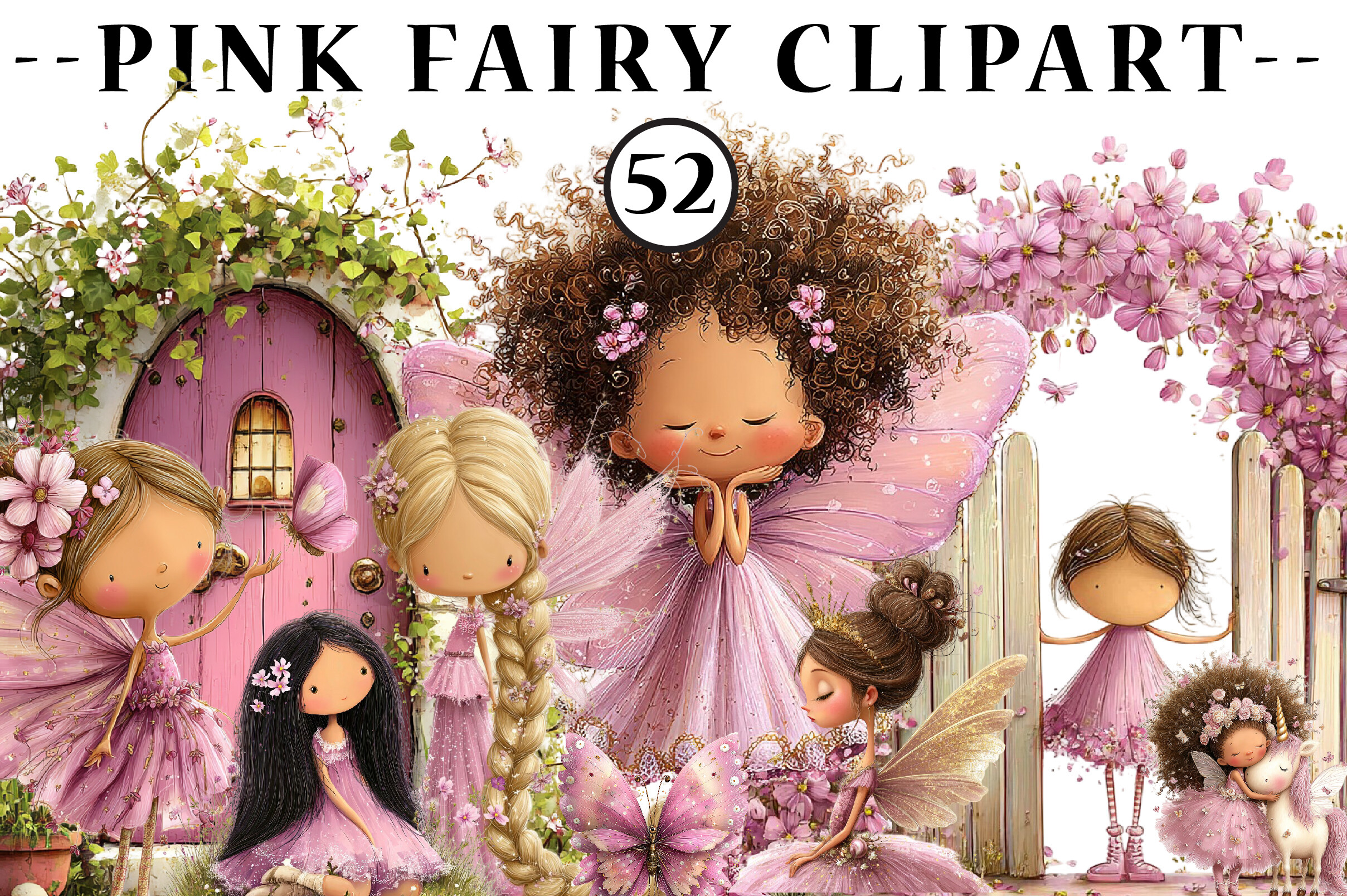 Pink Fairy Clipart Graphic by Dreamshop · Creative Fabrica