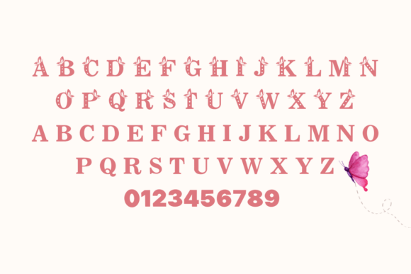 Polka Butterfly Font PNG with transparent background - Preview 1