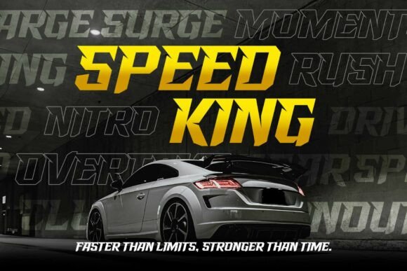 Racing Starter Font PNG with transparent background - Preview 2