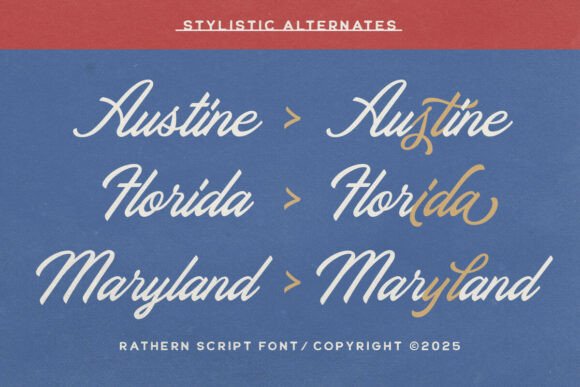 Rathern Vintage Script Font PNG with transparent background - Preview 1