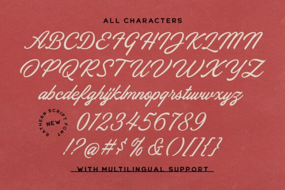 Rathern Vintage Script Font PNG with transparent background - Preview 6