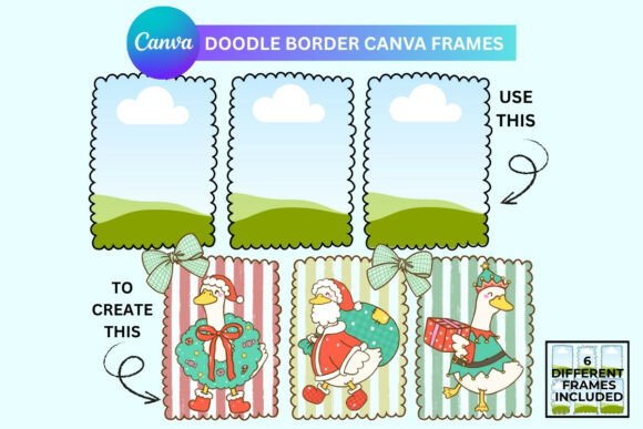 Rectangle Doodle Border Canva Frames Graphic Canva By Charnelle's Canvas