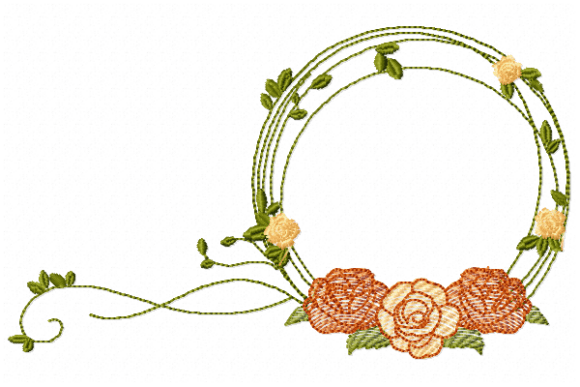 Roses Frame Embroidery Design