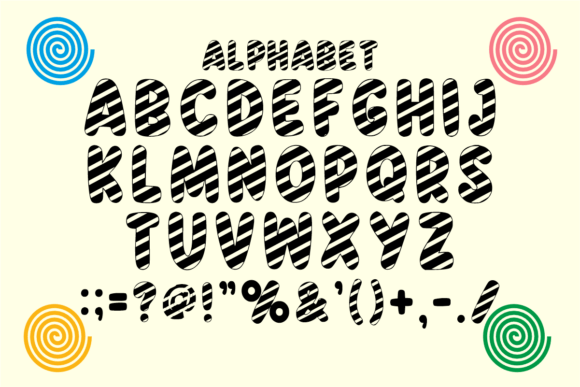 Round Candy Font PNG with transparent background - Preview 3