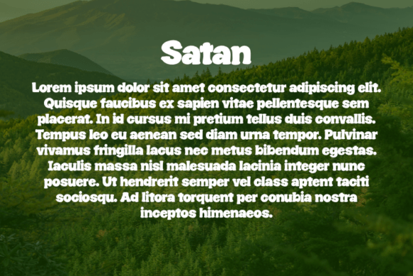 Satan Font font preview - 2