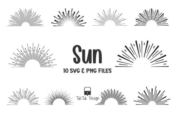 Sun, SVG & PNG, Sunburst Icon Elements Graphic Illustrations By TukTuk Design