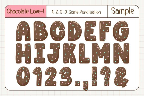 Chocolate Love Font PNG with transparent background - Preview 2