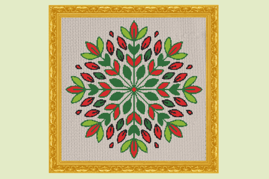 Christmas Bloom Mandala Cross Stitch Pat