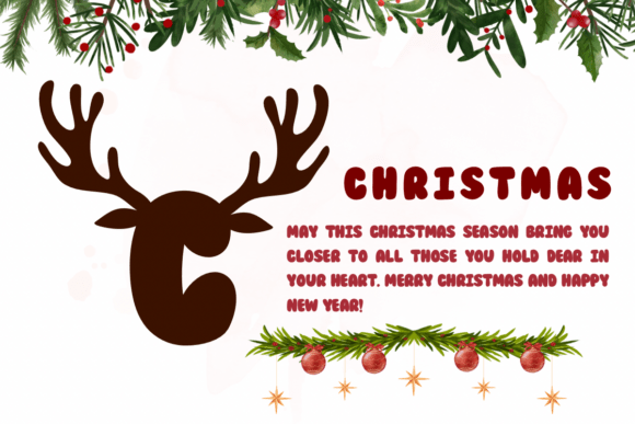 Christmas Cute Deer Font PNG with transparent background - Preview 1