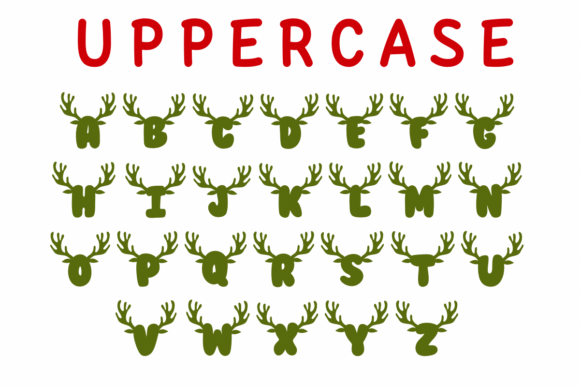 Christmas Cute Deer Font PNG with transparent background - Preview 2