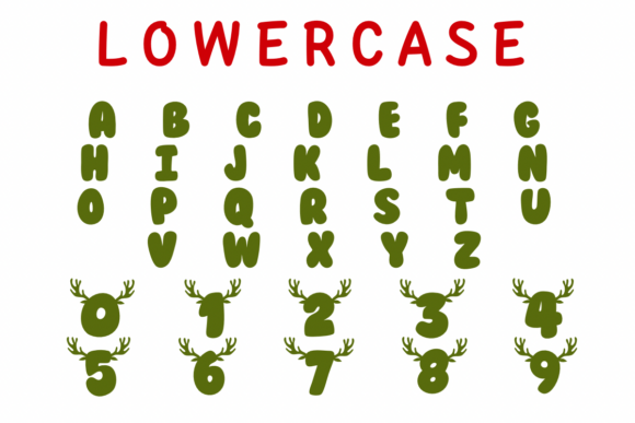 Christmas Cute Deer Font PNG with transparent background - Preview 3
