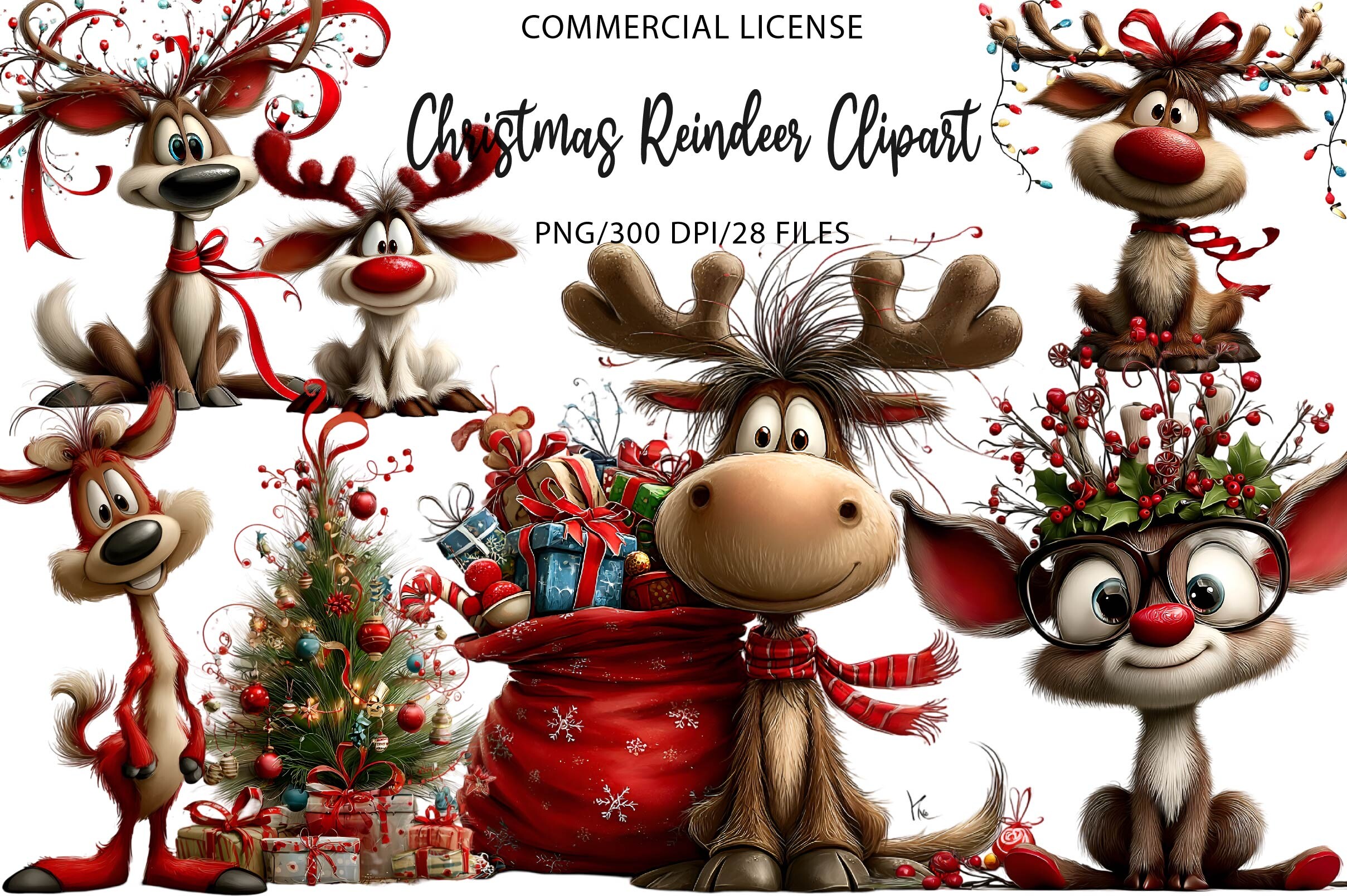 Christmas Reindeer Clipart Graphic by Creative Canvas · Creative Fabrica
