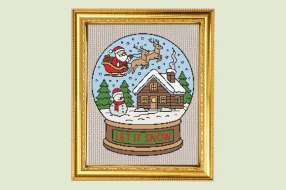 Christmas Snow Globe Cross Stitch Patter