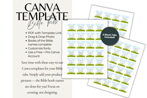 Editable Bible Tabs Template CANVA