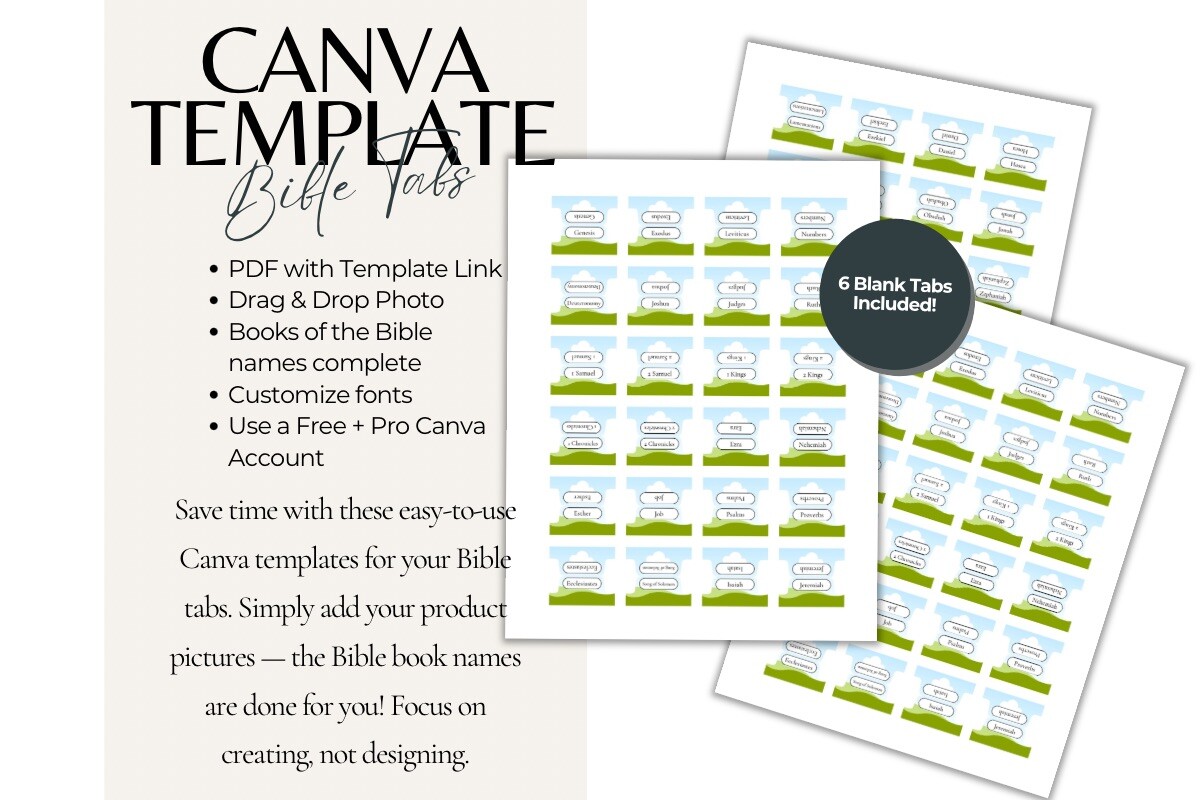 Editable Bible Tabs Template CANVA