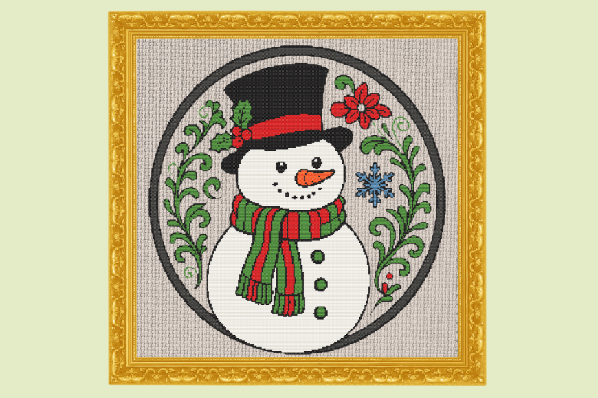 Festive Snowman Cross Stitch Pattern