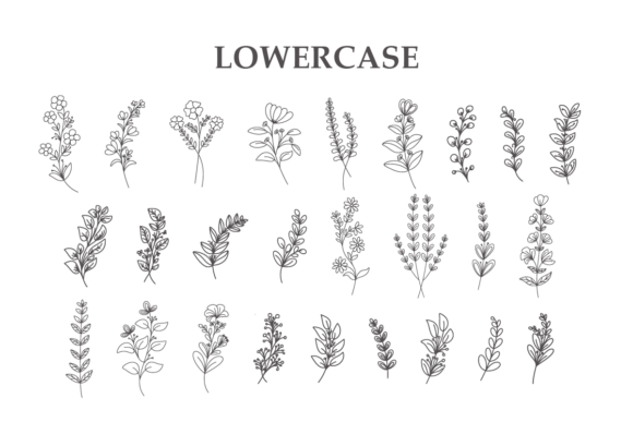 Floral Line Art Font - Preview 2