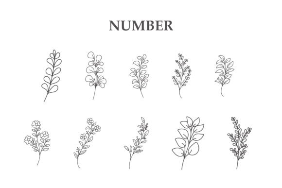 Floral Line Art Font - Preview 3