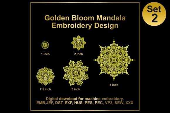 Golden Bloom Mandala Set 2