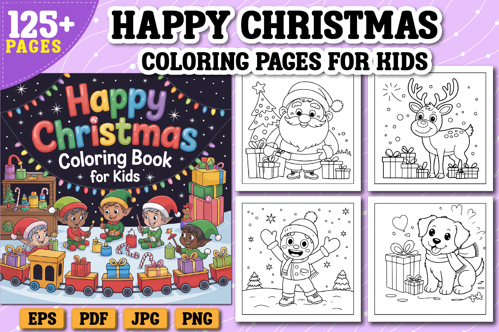 Happy Christmas Coloring Book for Kids