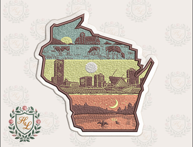 Layers of Wisconsin Embroidery Files