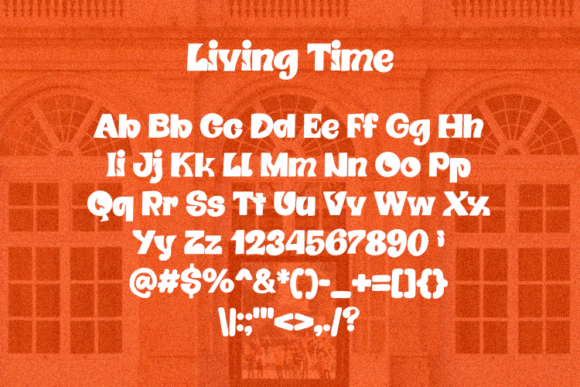 Living Time Font PNG with transparent background - Preview 1