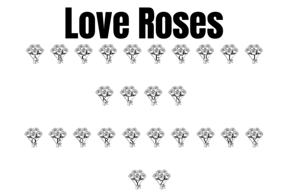 Love Roses Font PNG with transparent background - Preview 1