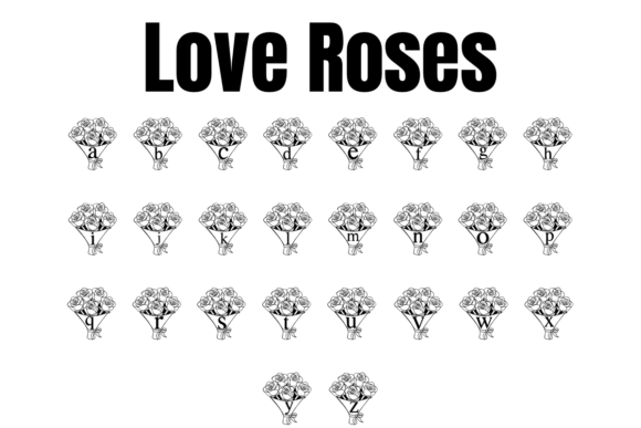 Love Roses Font PNG with transparent background - Preview 2
