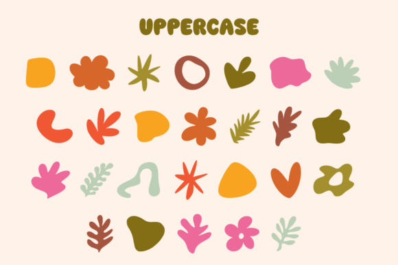 Organic Shape Font PNG with transparent background - Preview 1