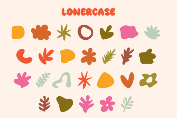Organic Shape Font PNG with transparent background - Preview 2
