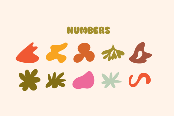 Organic Shape Font PNG with transparent background - Preview 3
