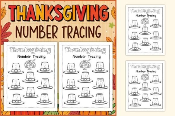 Thanksgiving Number Tracing Worksheets