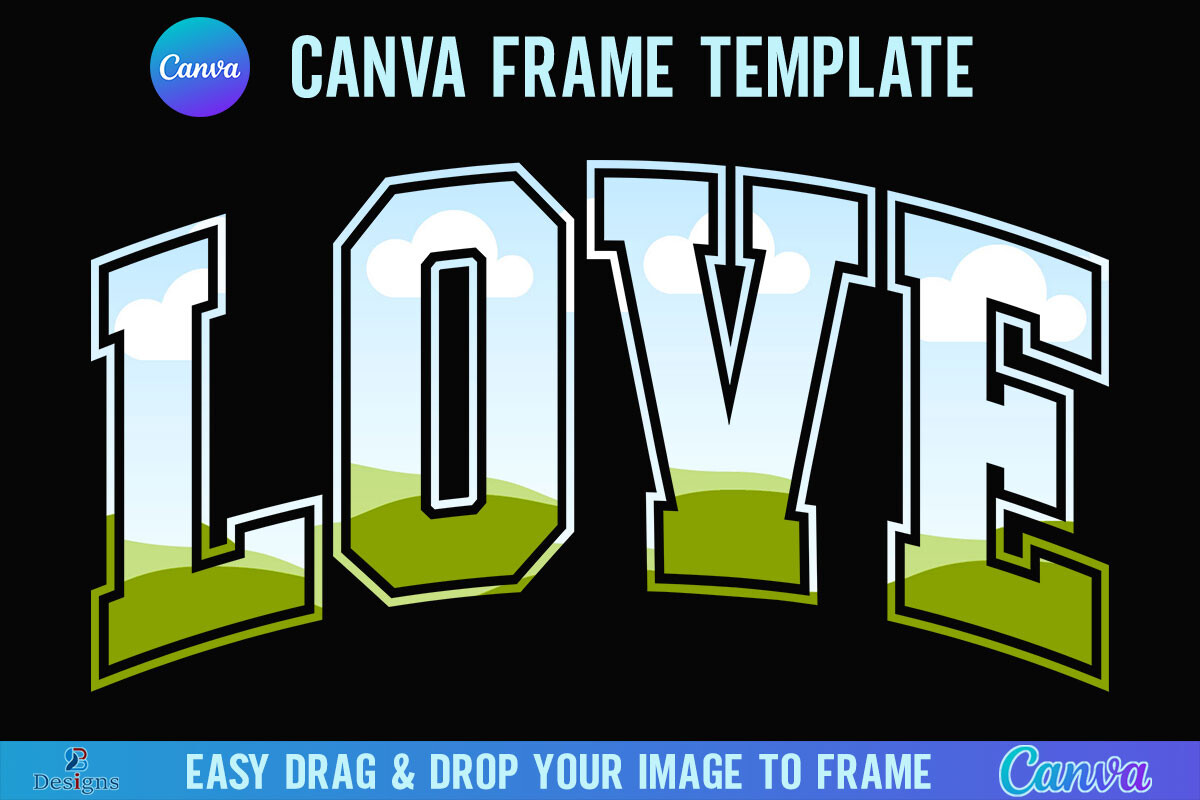 Valentine Love Canva Frame Varsity Heart