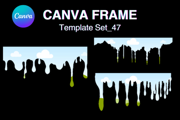Water Drop Canva Frame Drip Borders_47 Graphic Photo Collage & Scrapbook Templates By Canva Frame Template