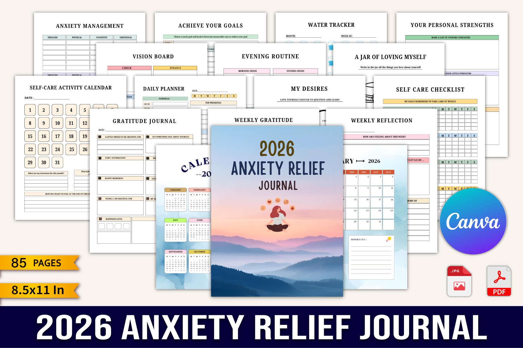 2026 Anxiety Relief Journal Graphic by designmela01 · Creative Fabrica