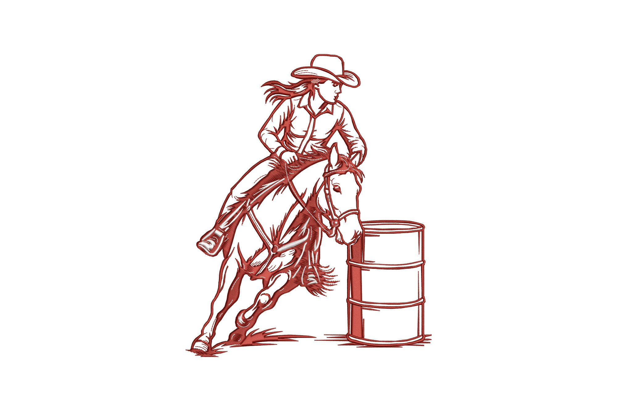 Cowgirl Barrel Racing Rodeo Horse