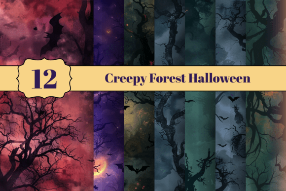 Creepy Forest Halloween Digital Paper