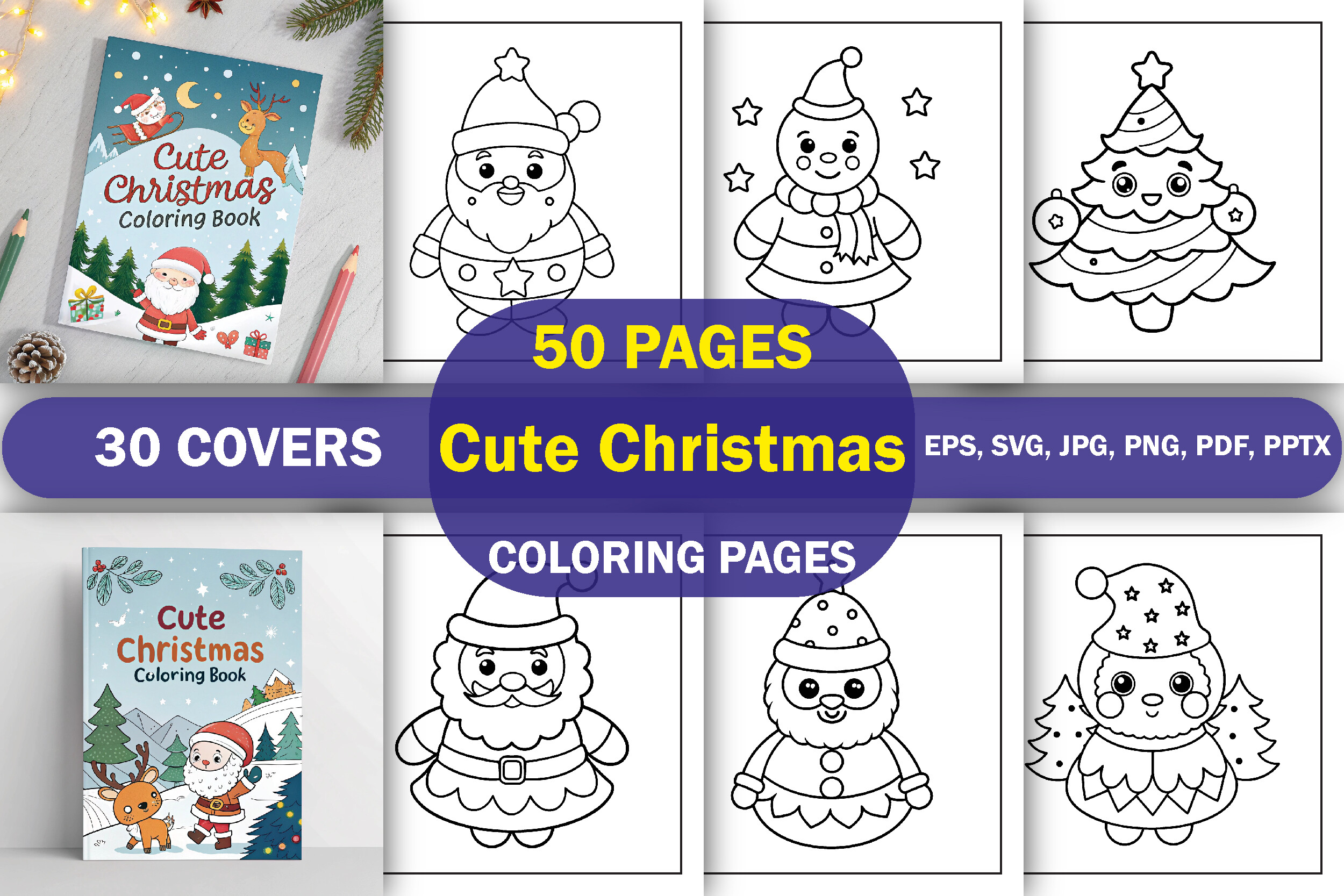 Cute Christmas Coloring Books