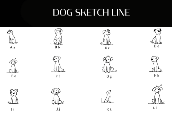 Dog Sketch Line Font - Preview 1
