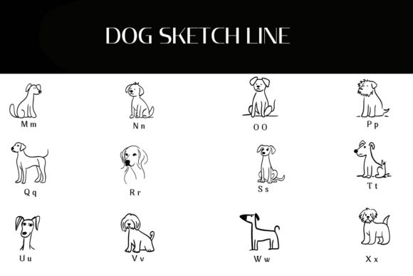 Dog Sketch Line Font - Preview 2