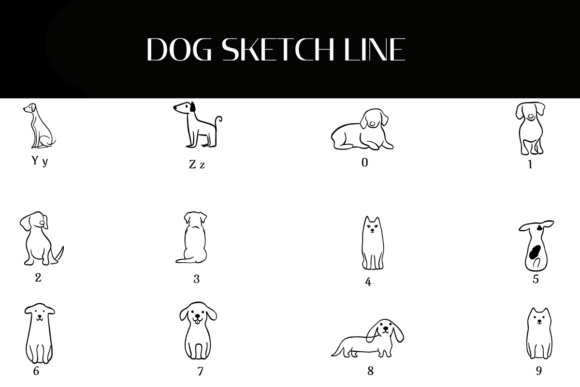 Dog Sketch Line Font - Preview 3