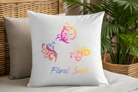 Floral Swirl Ornament Set Font - Preview 4