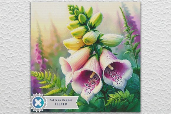 Foxglove Floral Cross Stitch Pattern PDF