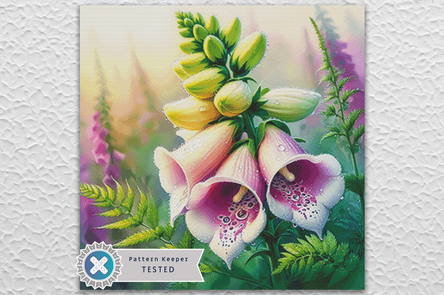 Foxglove Floral Cross Stitch Pattern PDF